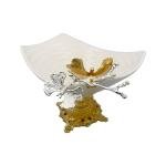 Elegant Butterfly Ceramic Fruit & Dessert Tray on Ornate Base