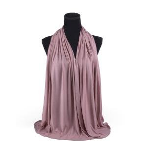 وشاح قطن وشيفون بحواف مخيطة بدقة  وردي مغبر