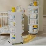 Multi-Layer Rolling Storage Trolley with Transparent Drawers