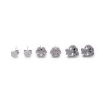 Artificial Snowflake, Butterfly Heart & Minimalist Stud Earring Set