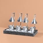 طقم تقديم الإفطار بتصميم ليزر – يشمل 4 أوعية للأطعمة الساخنة و4 أوعية للأطعمة الجافة