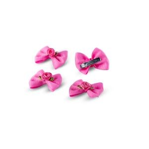 Girl's Elegant Bow Hair Clip with Rose Embellishment