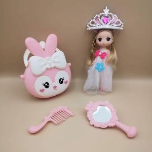 Princess Doll & Bunny Bag Play Set – Crown Edition