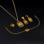 Artificial Vintage Sunburst Filigree Statement Jewelry Set