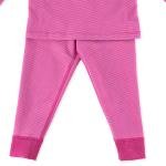 Girls’ Thermal Pajama Set – Full Sleeve Top and Bottom in Two-Tone Pink