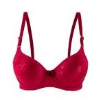 Satin Snake-Texture Padded Underwire Bra with Bow Accent