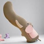 Long Brown Elephant Plush Pillow 90cm