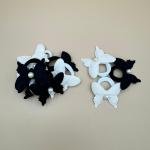 Dual-Tone Butterfly Pearl Hair Ties