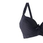 Striped Padded Bra and Panty Set with Underwire, Bow, Elegance.