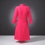 Women's Elegant Wrap Dress with Pleats & Shawl Collar