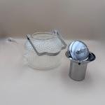 Elegant Textured Glass Teapot with Stainless Steel Lid & Infuser
