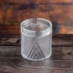 Acrylic Round Tissue Box with Geometric Design