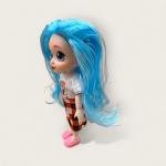 Beauty Fashion Doll – Brown Hair, Striped Top with Denim Overall Dress