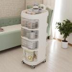 Multi-Layer Rolling Storage Trolley with Transparent Drawers