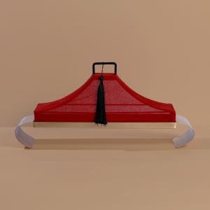 وعاء مربع هندي بمقبض على طراز كارتييه وغطاء من القطن الخام