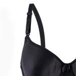 Heather Knit Padded Underwire Bra with Bow Accent