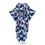 Tropical Fern Pleated Kaftan Dress – Belted Maxi Style