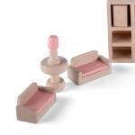 Mini Wooden Dollhouse Lounge Room