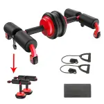 Multifunctional Fitness Ab Roller with Resistance Bands and Foam Handles.