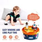 صندوق الموسيقى الفضائي الدوار رائد الفضاء والصاروخ