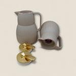 طقم ترمس حراري فاخر مكون من قطعتين – بمقبض ذهبي أنيق