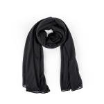 Cotton and Chiffon Scarf with Fine Stitch Edges - Jet Black