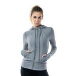 جاكيت نسائي مع سحاب كامل وفتحات للإبهام