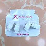 Candy Bead Hair Ties – White Elastic Twin Pack