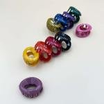 Round Colorfull Plastic Hair Claw Clips Set of 12pcs