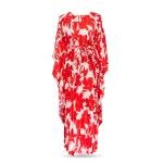 Scarlet Bloom Pleated Kaftan Dress