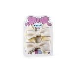 Girl's Elegant Satin Bow Hair Clip with Silver Trim