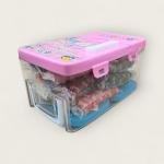 مجموعة عجينة اللعب في صندوق صغير وردي على شكل ثلاجة 18 لونا مع قوالب وأدوات ممتعة