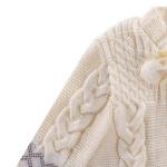 Baby Cable Knit Sweater & Bear-Ear Hat Set with Pom-Pom Tie Detail