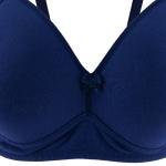 Padded Bra with Underwire, Adjustable Straps, Smooth Finish, and Center Satin Bow