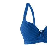 Striped Padded Bra and Panty Set with Underwire, Bow, Elegance.