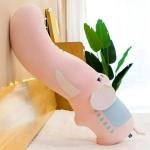 Long Pink Elephant Plush Pillow 90cm