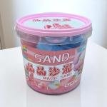 Magic Sand Castle Set – Kinetic Sand Kit with colorfull Molds in Lidded Bucket Container