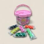Play Dough Set with 14 Colors  Bucket with Handle and Cartoon Girl Design
