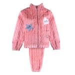 Women Embroidered Star Heart Patch Furry Pajama Set