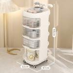 Multi-Layer Rolling Storage Trolley with Transparent Drawers