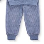 Cozy Ribbed Knit Lounge Set for Kids with Cuffed Finish