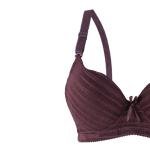 Striped Padded Bra and Panty Set with Underwire, Bow, Elegance.
