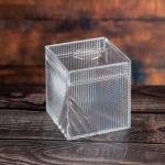 Acrylic Square Tissue Box with Geometric Design