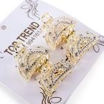 Fan-Shaped Rhinestone Hair Claw Clip Set
