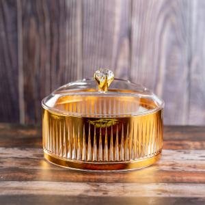 وعاء الحلوى الفاخر من الأكريليك بتصميم ماسي منحوت