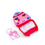 حقيبة مكياج الألعاب اللامعة على شكل قلب