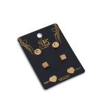 مجموعة أقراط مربعة ونجمة وزهرة يدوية