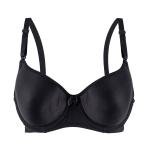 Heather Knit Padded Underwire Bra with Bow Accent