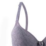 Heather Knit Padded Underwire Bra with Bow Accent